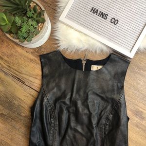 Michael Kors Dress- Black Faux Leather- Sz 0
